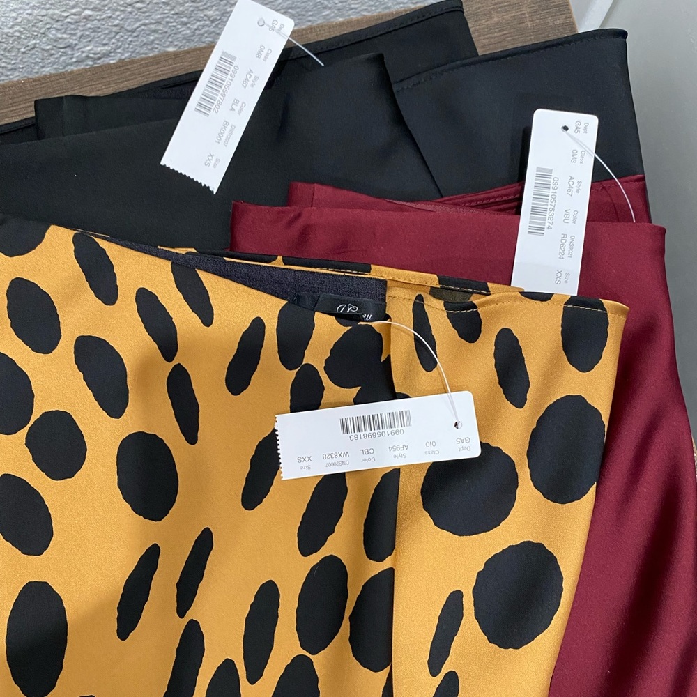 JCrew pull-on 90’style slip skirts